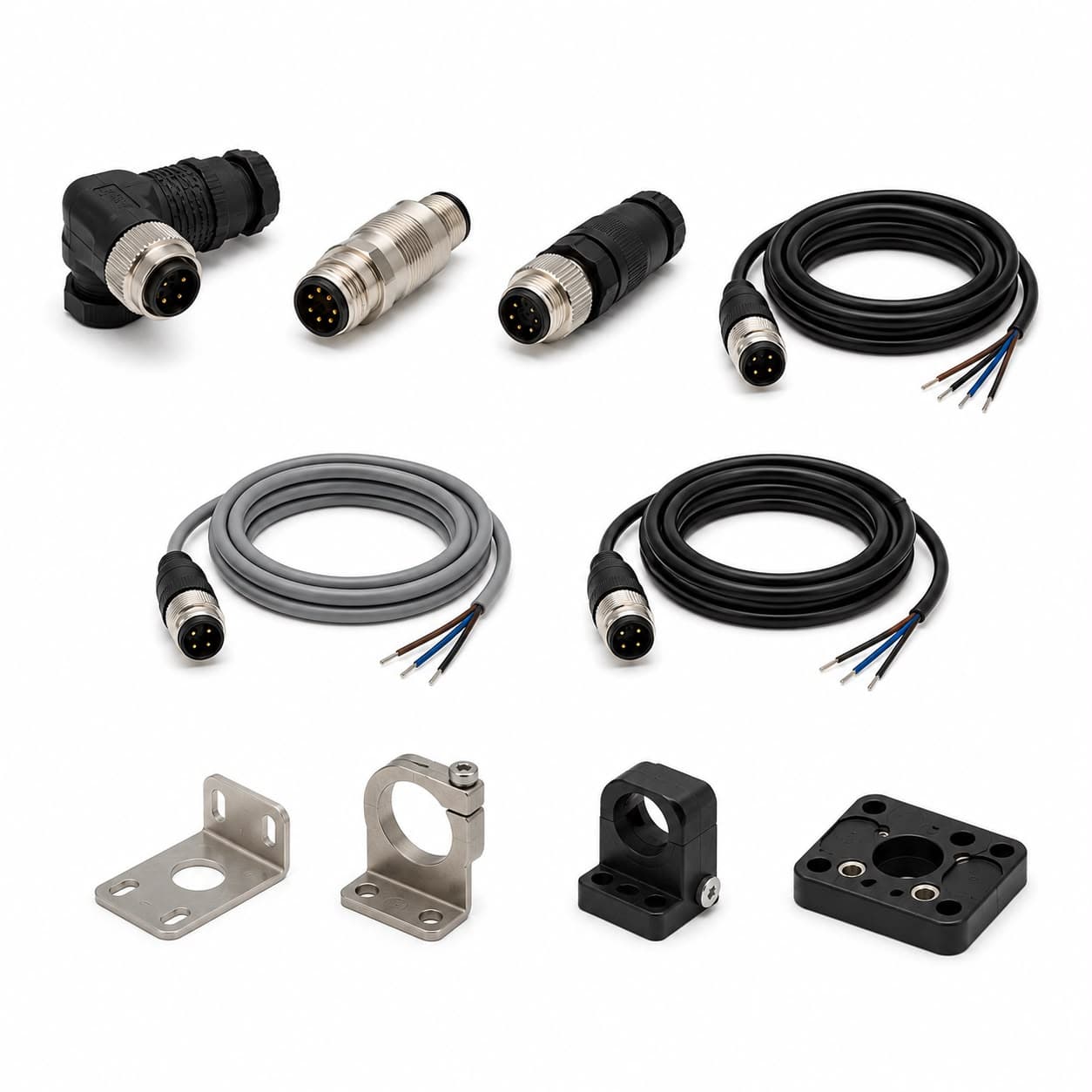 Cables, conectores y soportes para sensores