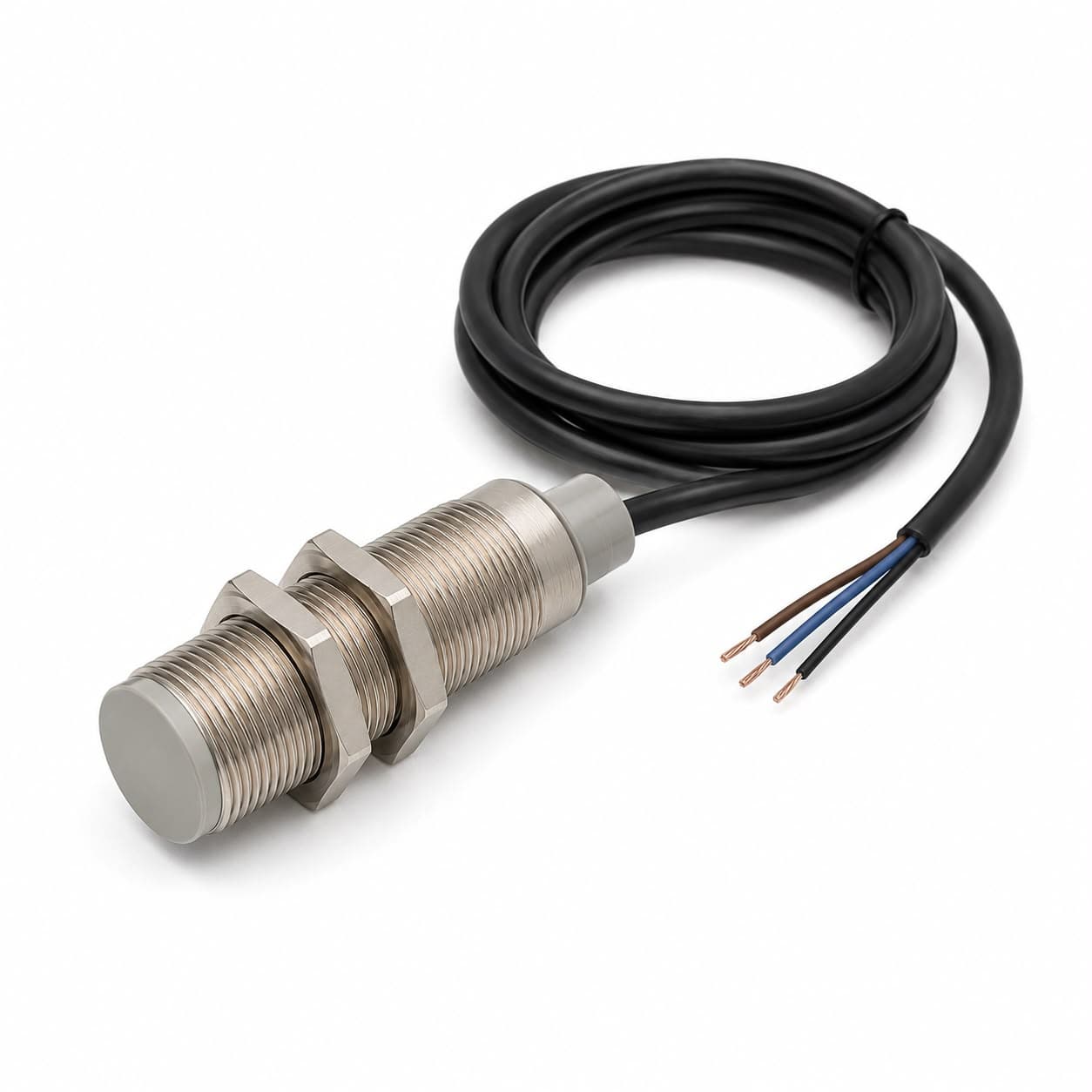 Sensor inductivo cilíndrico con cable